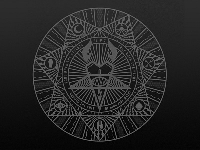 Dark New Purpose apparel badge branding heavy metal icons occult