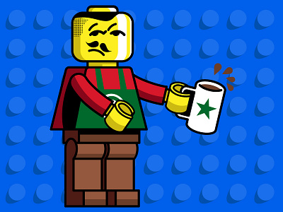 Your New Least Favorite Lego Man barista beverage character coffee hipster illustration lego