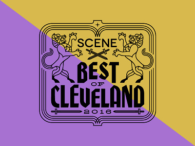 Best of Cleveland 2016 badge branding lion medieval shield sword type