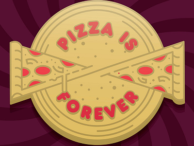 Pizza is Forever enamel pin food infinity pin pizza vector