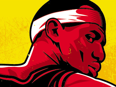 Drbl 110811 basketball editorial illustration lebron print sports texture vector