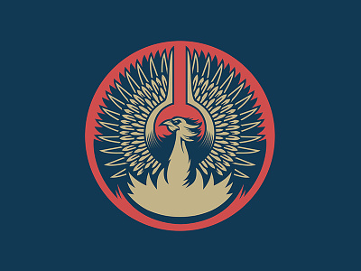Phoenix badge bird branding comp logo wings