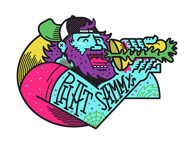 Phat Sammy's branding illustration mascot sandwich snacks vector