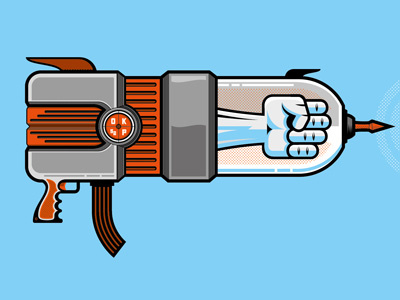 Drbl 1216 fist illustration raygun vector weapon