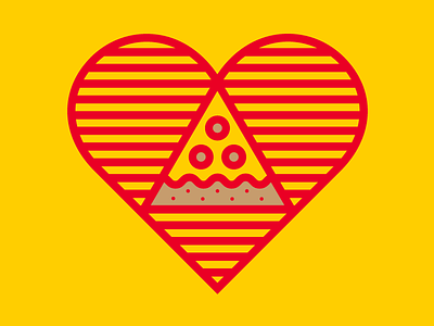 Pizza Heart Drbl badge heart pizza vector