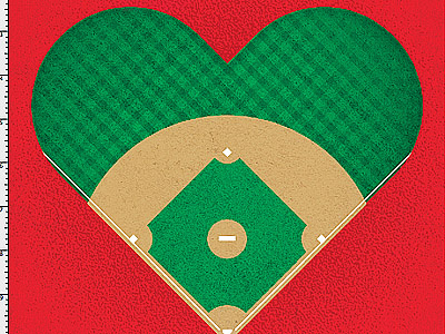 Drbl 515 baseball grass heart illustration love sports texture