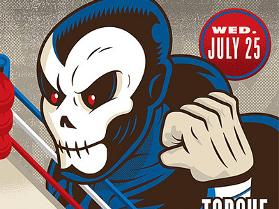 The Diabolical Deathener! death evil illustration mask poster print skull vector wrestling