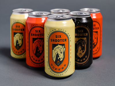 Six Shooter Coffee Packaging animal branding coffee cold brew horse packaging