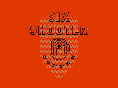 Six Shooter Coffee Logo branding coffee gun identity logo mug