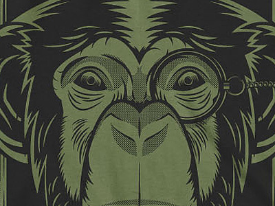 Drbl Chimp animal apparel chimp illustration monkey monocle vector