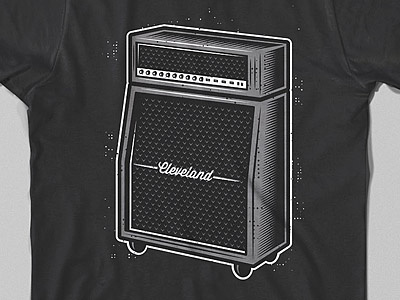 Drbl Marshall x CLE amp apparel cab cleveland guitar halftone illustration marshall music print speaker texture vector