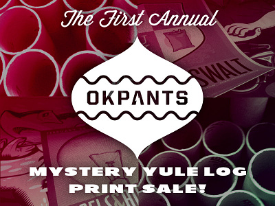 Mystery Yule Log Print Sale! holidays poster print sale screen print tube