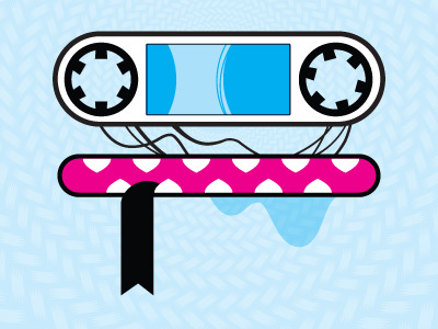 Casette blue casette drool fangs illustration illustrator music tape tongue vector