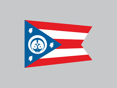 Flag bolt branding identity logo ohio skull type vector