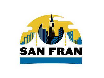 SF branding buildings city logo san francisco skyline type vector