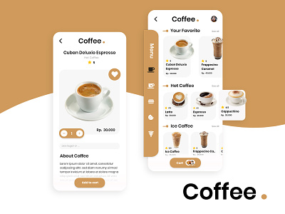 Coffee Shop Menu design mobile app mobile app design mobile ui ui ux