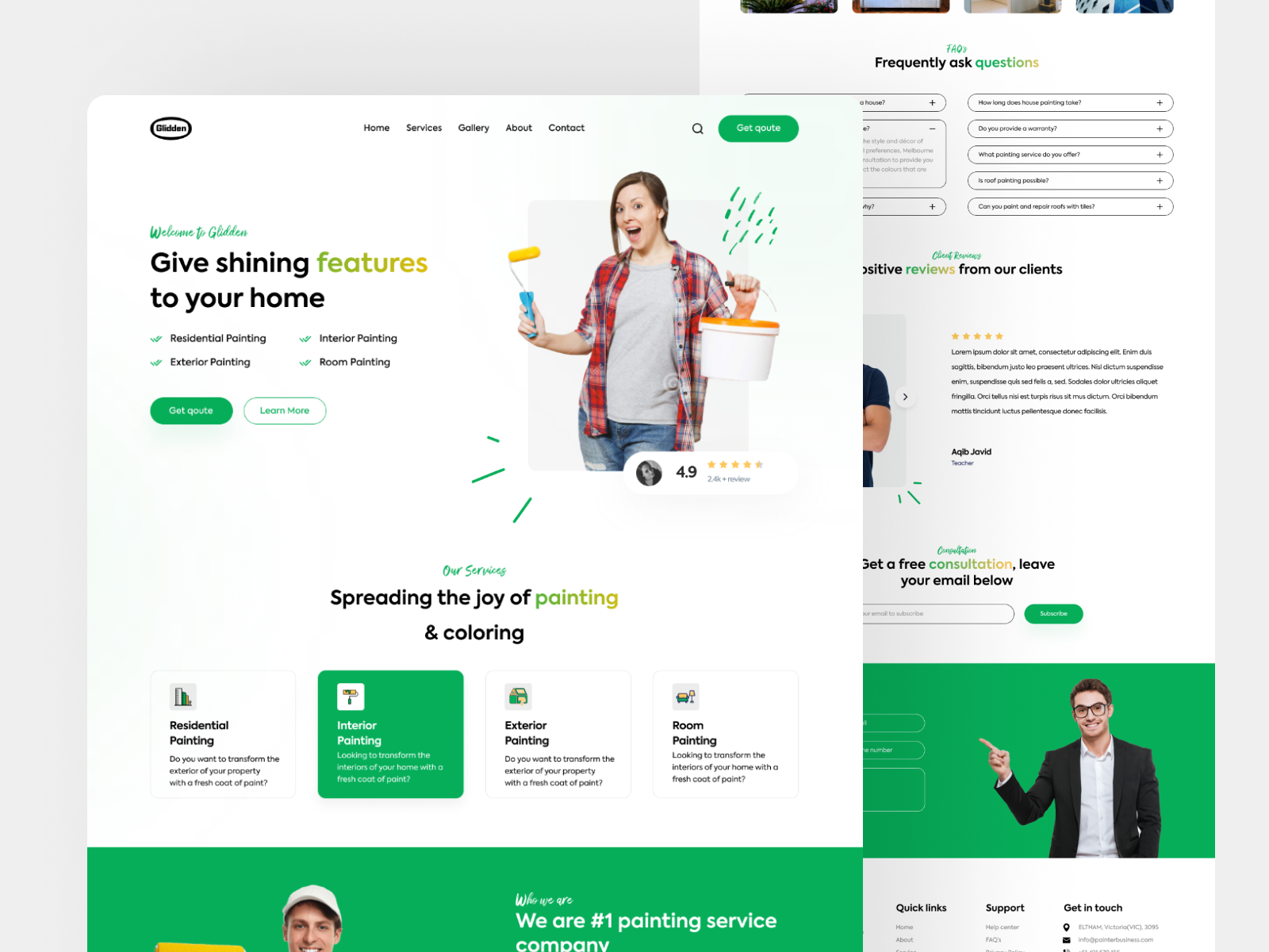 House Painting Website UI Design Figma by Aqib Javid on Dribbble