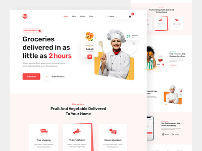 Groceries Landing Page UI booking delivery grocer grocery grocery page landing landing page landingpage ui design web design web ui website