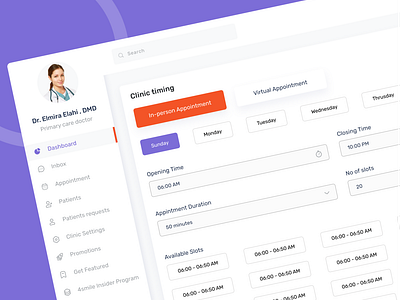 Appointment Booking Slot | UI Design | Dashboard