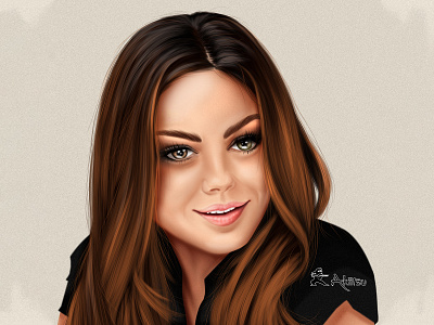 Mila Kunis actriz art digital drawing illustration