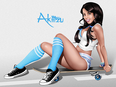 Skater art design digital drawing girl illustration skater