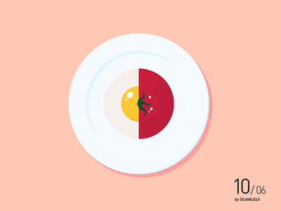 西红柿炒鸡蛋™ flat graphic design illustration tomato egg