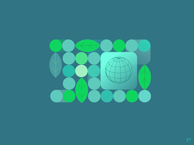 Eco-System flat icon illustration logo minimal vector