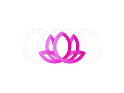 Lotus design flat icon illustration logo minimal vector