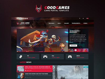 GoodGames - Store / Portal HTML Template blog ecommerce gallery game games gaming news portal store template themeforest tournament