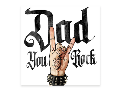 Dad you rock card birthday card card card design dad design playful rock typography