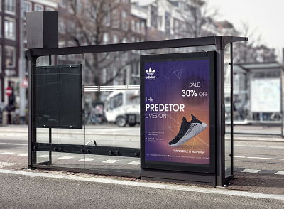 Adidas Advertisement 3 ad adidas advertisement advertising billboard busstop design illustrator photoshop poster standee