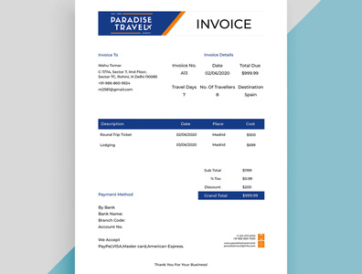 Brand Identity - 6 / Invoice by Gagan Yadav on Dribbble