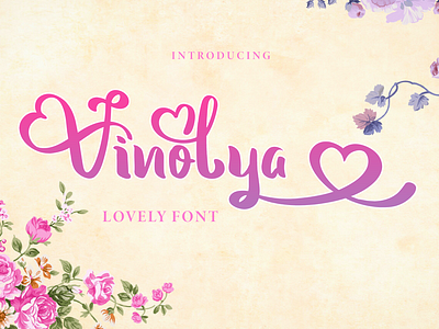 Vinolya - a Lovely Font background beautiful card decoration design handwritten handwritting heart holiday love romantic valentine