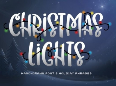 Christmas Lights Font christsmas font graphic