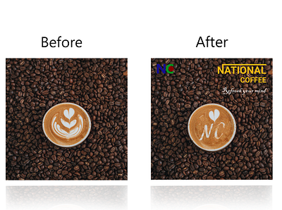 Creative design | LOGO and branding | National Coffee adobe photoshop branding design coffee design creative design creative logo logo masking national coffee template design