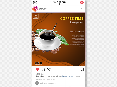Social media banner . Coffee post design