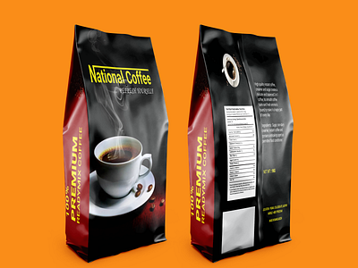 National Coffee package design adobe photoshop box design branding coffee bag coffee package coffeeshop color design free package design illustrator logo package design pouch pouch mockup