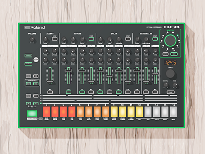 Roland TR-8 audio equipment music roland techno texture tr8 wood