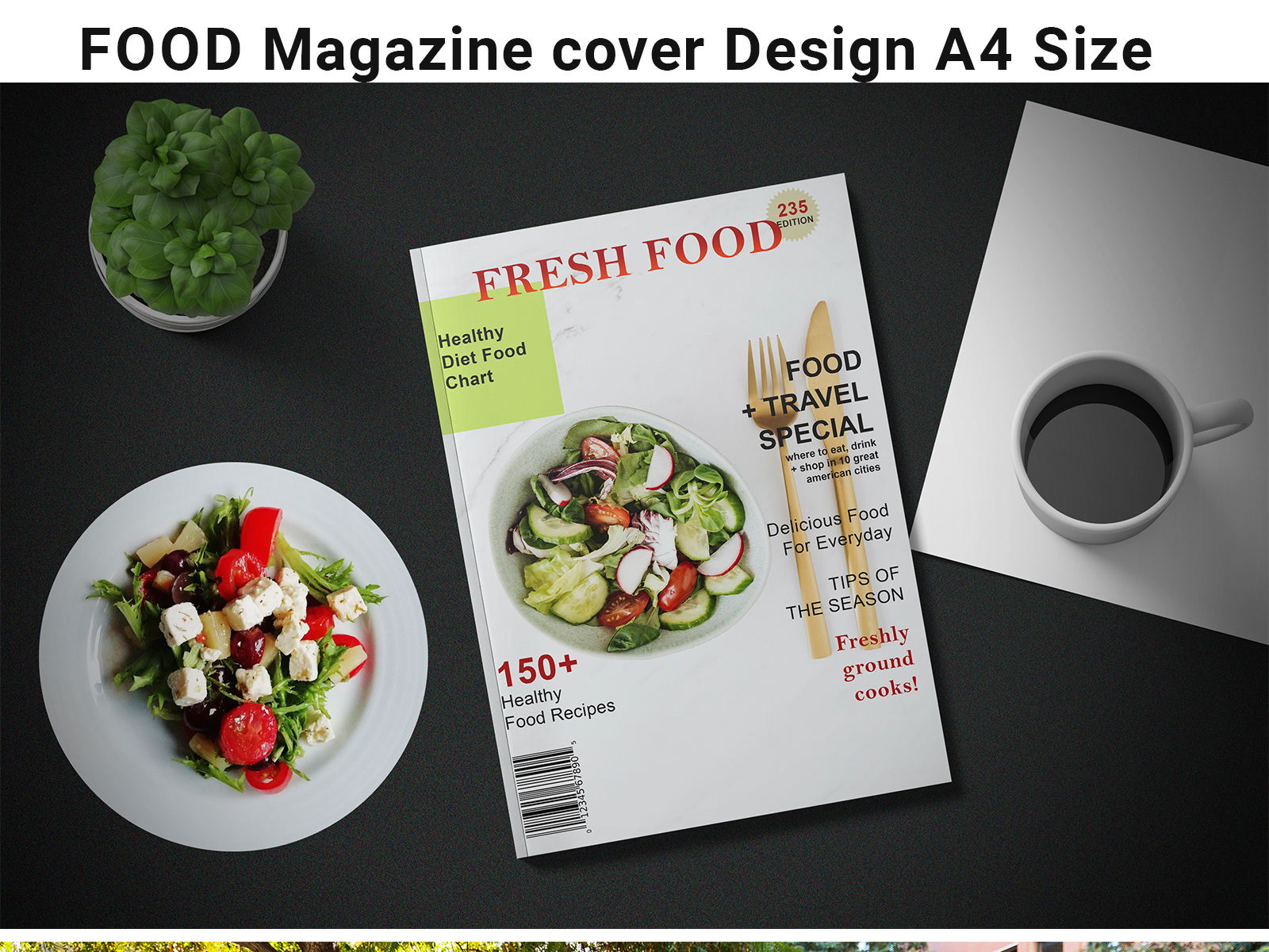 food magazine cover layout