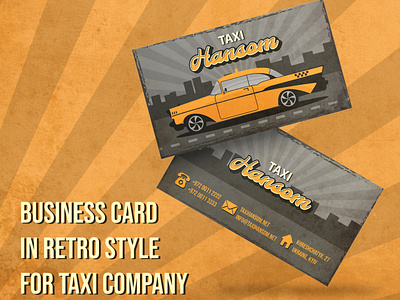 Business card in retro style for taxi company