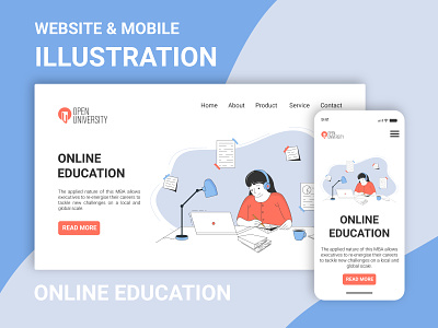 Illustration for a site online education design education graphic design illustration online typography ui university ux vector