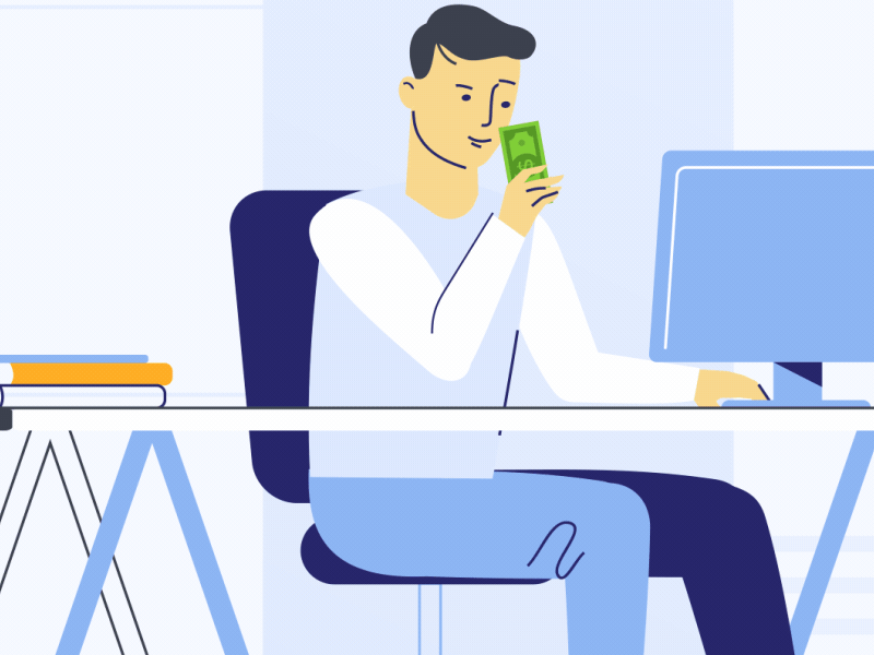 Office work 2d after effect animation character design economy explainer flat gif illustration loop money motion design office work