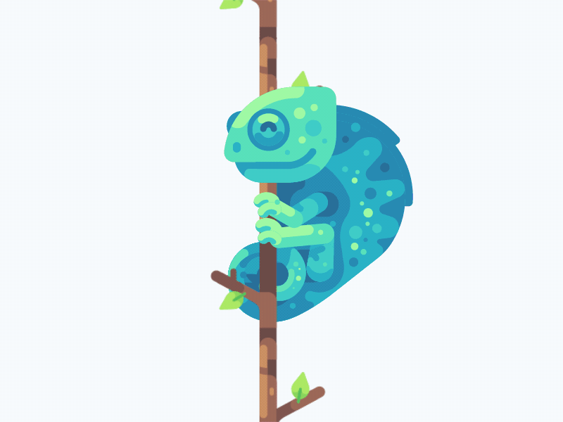 Chameleon 2d after effect animation chameleon character explainer flat gif illustration loop motion design motion graphics