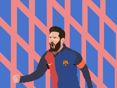 Lionel Messi -flat by Omer Ali on Dribbble