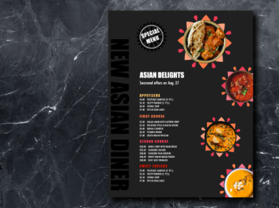 Menu -design adobe adobe illustrator adobe photoshop card design design menu menu card minimal restaurant branding