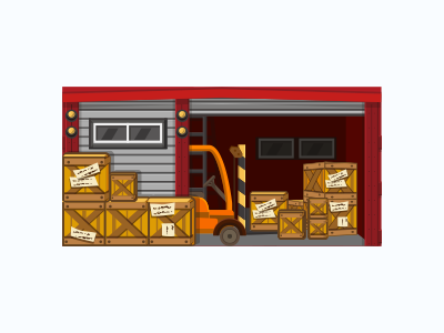 Small Warehouse building game illustration item object train vector warehouse