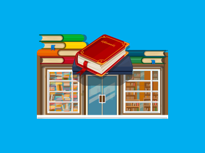 Bookstore 2d book buildings game house illustration item object vector