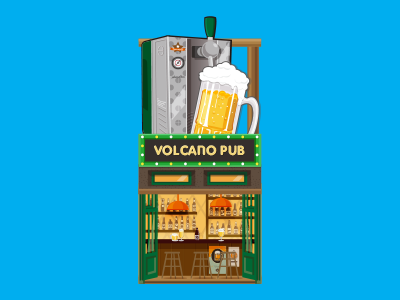 Pub 2d bar beer buildings game house illustration item object vector