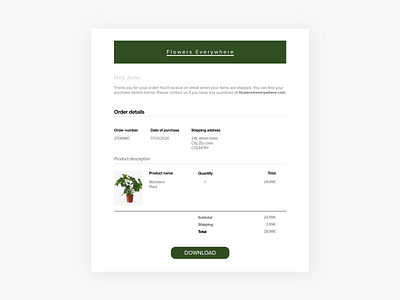 DAILY UI 017 - email receipt