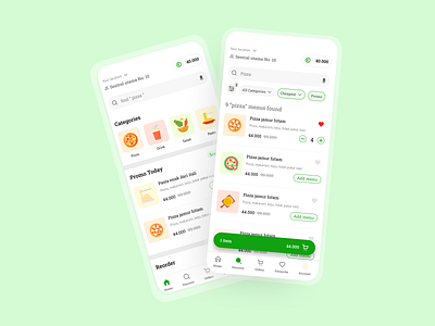 Pizza menu app colorful delivery design food home menu mobile ui